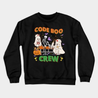 Code Boo Crew Funny Ghost Nurse Halloween Costume Nursing Crewneck Sweatshirt